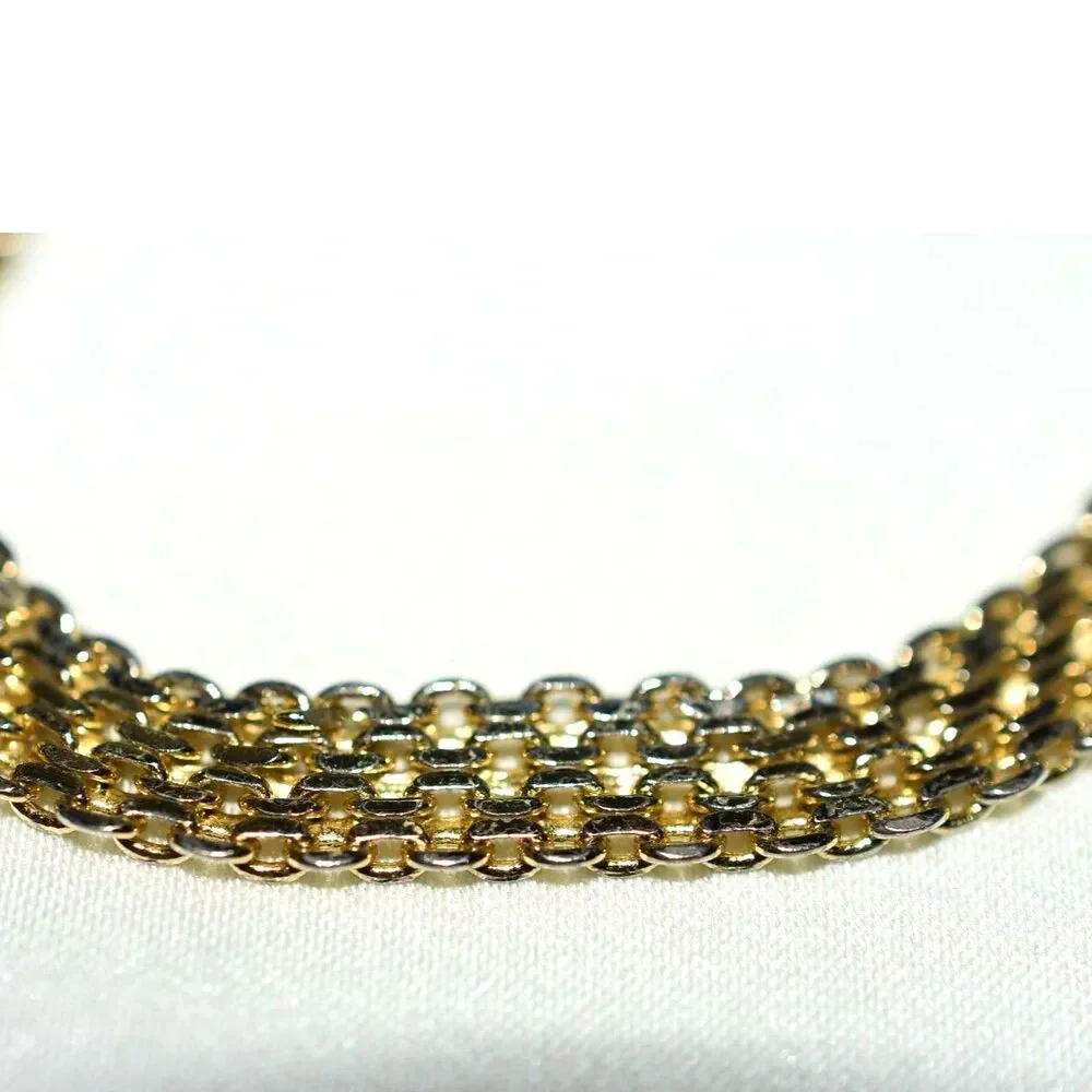 Vintage 60's Panther Link Gold/Silver Tone Chain 6.5